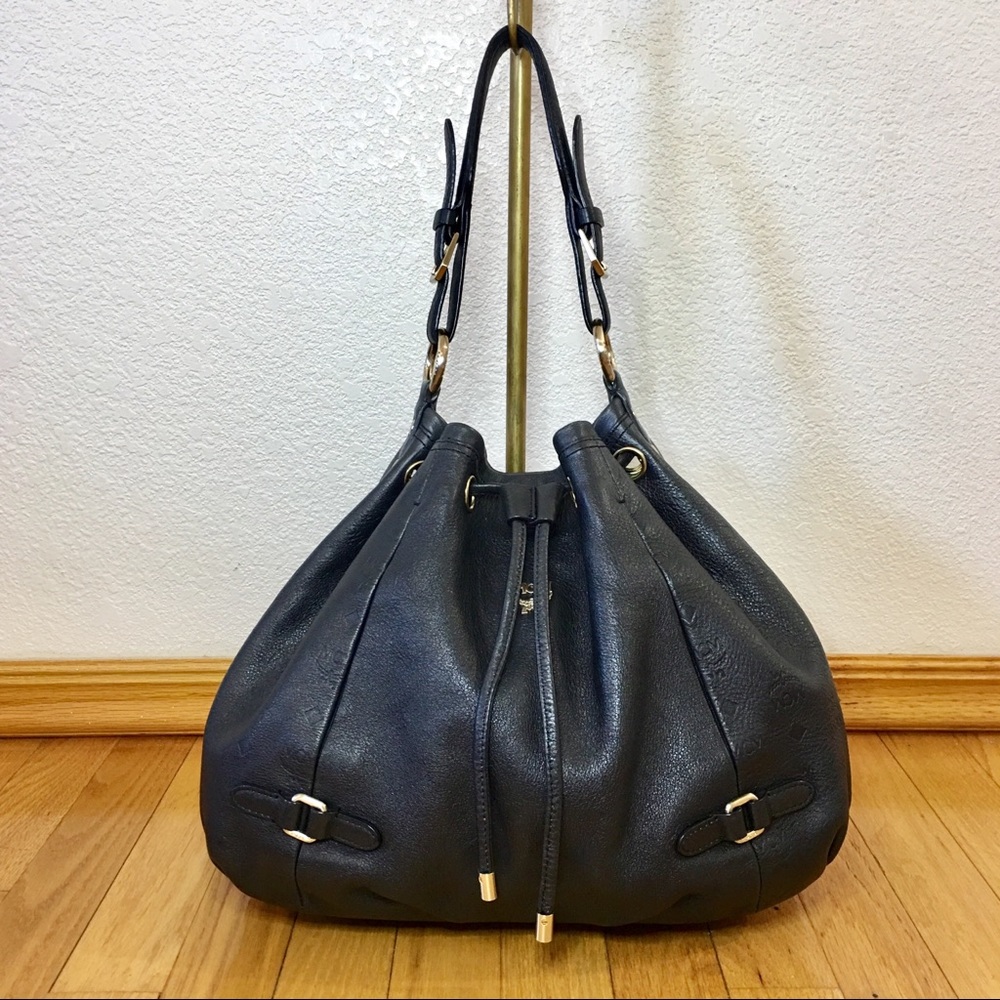 MCM Black Bucket Two Way Crossbody Bag